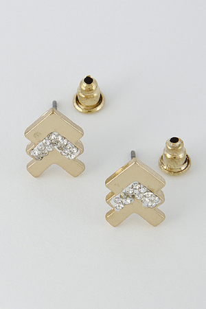 Chevron Design Stud Earrings 6HBG8